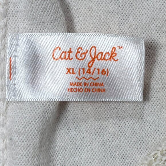 Cat & Jack Off White Metallic Sweater Dress - Girls Size XL (14/16) - 2138 - Picture 2 of 4